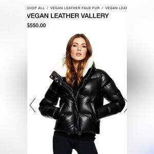 SAM NWT faux leather puffer with detachable faux shearling collar